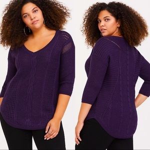 Torrid plus size purple metallic sweater
